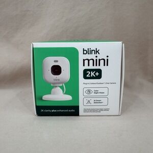 2025 Blink Mini 2K+ Home Indoor Outdoor Security Camera White Plug In
